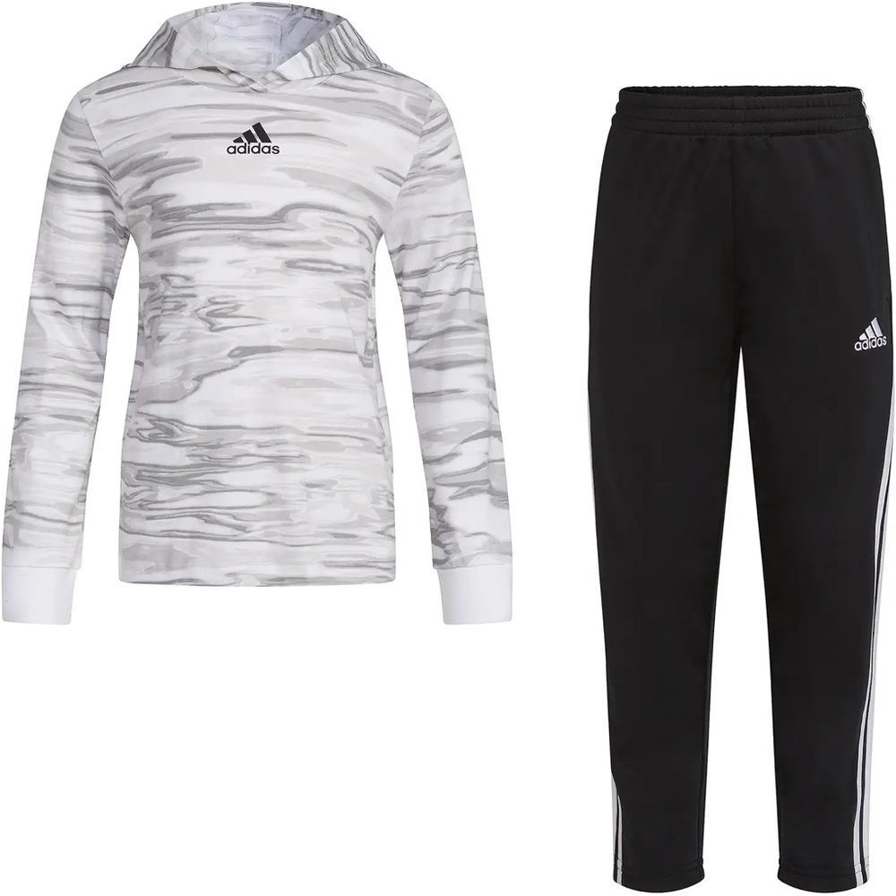 NWT | adidas Kids | All Over Print Hooded Tee
Pants Set | size 6